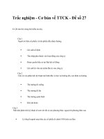 Trắc nghiệm - Cơ bản về thị trường chứng khoán - Đề số 27 docx