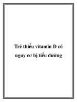 Trẻ thiếu vitamin D có nguy cơ bị tiểu đường doc