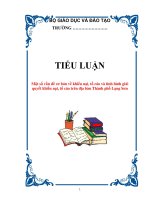 TIỂU LUẬN: Một số vấn đề cơ bản về khiếu nại, tố cáo và tình hình giải quyết khiếu nại, tố cáo trên địa bàn Thành phố Lạng Sơn pptx