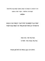 báo cáo thực tập tốt nghiệp tại thư viện đại học sư phạm kĩ thuật tp.hcm