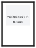 9 dấu hiệu chứng tỏ trẻ thiếu canxi pptx
