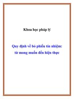 Quy định về bỏ phiếu tín nhiệm: từ mong muốn đến hiện thực ppt