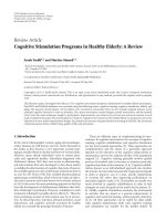 Cognitive Stimulation Programs in Healthy Elderly: A Review ppt