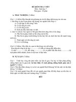 Đề kiểm tra sinh học lớp 7 một tiết