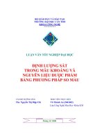 định lượng sắt trong mẫu khóang và nguyên liệu dược phẩm bằng phương pháp so màu