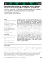 Báo cáo khoa học: Conformational stability of neuroglobin helix F – possible effects on the folding pathway within the globin family potx