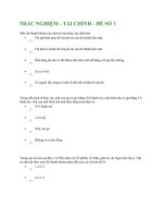 TRẮC NGHIỆM - TÀI CHÍNH - Đề Số 1 potx
