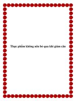 Thực phẩm không nên bỏ qua khi giảm cân doc