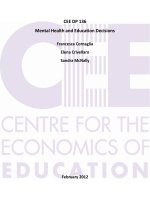 Mental Health and Education Decisions: CEE DP 136 pdf