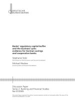 Banks’ regulatory capital buffer and the business cycle: evidence for German savings and cooperative banks pot