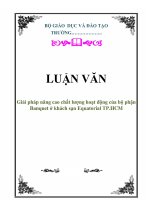LUẬN VĂN: Giải pháp nâng cao chất lượng hoạt động của bộ phận Banquet ở khách sạn Equatorial TP.HCM doc