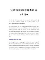 Các tiện ích giúp bảo vệ dữ liệu pptx