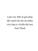 Luận văn: Một số giải pháp đẩy mạnh tiêu thụ sản phẩm của công ty cổ phần dệt may Nam Thanh pptx