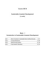 Sustainable Livestock Development (3 credits) pot