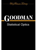 statistical optics - goodman