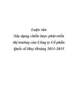 Xây dựng chiến lược phát triển thị trường của Công ty Cổ phần Quốc tế Huy Hoàng 2011-2015