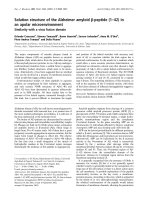 Báo cáo Y học: Solution structure of the Alzheimer amyloid b-peptide (1–42) in an apolar microenvironment Similarity with a virus fusion domain potx