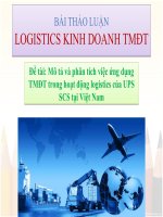 Silde ứng dụng Thương mại Điện tử vào hoạt động logistics của công ty UPS SCS tại Việt Nam