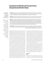 Reproductive Health Risk and Protective Factors Among Unmarried Youth in Ghana pptx