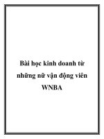 Bài học kinh doanh từ những nữ vận động viên WNBA potx