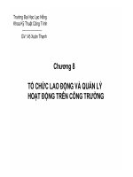 Chương 8: TỔ CHỨC LAO ĐỘNG VÀ QUẢN LÝ HOẠT ĐỘNG TRÊN CÔNG TRƯỜNG pot