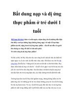 Bất dung nạp và dị ứng thực phẩm ở trẻ dưới 1 tuổi docx