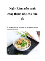 Ngày Rằm, nấu canh chay thanh nhẹ cho bữa tối pdf
