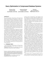 Query Optimization In Compressed Database Systems pdf