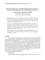 ĐIỀU TRA, TINH SẠCH VÀ TÌM HIỂU TÍNH CHẤT ĐẶC TRƯNG CỦA LECTIN MỘT SỐ GIỐNG ĐẬU CÔ VE (PHASEOLUS VULGARIS L.) doc