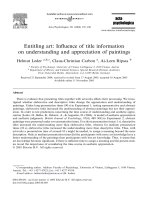Entitling art: Inﬂuence of title information on understanding and appreciation of paintings doc