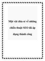Một vài chia sẻ về những chiến thuật SEO đã áp dụng thành công docx