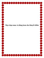 Mẹo chọn mua và dùng kem che khuyết điểm doc