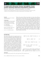 Báo cáo khoa học: A superoxide dismutase–human hemoglobin fusion protein showing enhanced antioxidative properties pptx