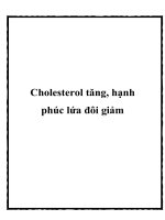 Cholesterol tăng, hạnh phúc lứa đôi giảm doc