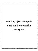 Gia tăng bệnh viêm phổi ở trẻ em là do ô nhiễm không khí pot