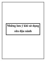 Những lưu ý khi sử dụng sữa đậu nành pot