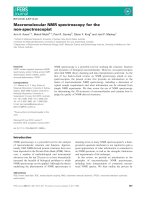 Báo cáo khoa học: Macromolecular NMR spectroscopy for the non-spectroscopist pot