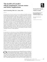 The health of Canada’s elderly population: current status and future implications pot