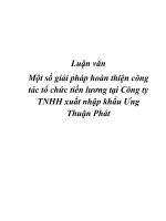 Luận văn Một số giải pháp hoàn thiện công tác tổ chức tiền lương tại Công ty TNHH xuất nhập khẩu Ưng Thuận Phát   ppt