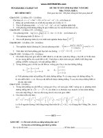 ĐỀ THI CHÍNH THỨC MÔN TOÁN