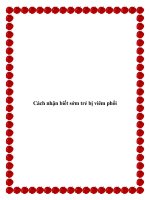 Cách nhận biết sớm trẻ bị viêm phổi pdf