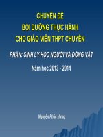 BÀI GIẢNG SINH HỌC: PHẦN: SINH LÝ HỌC NGƯỜI VÀ ĐỘNG VẬT