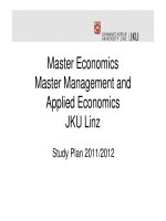Master Economics Master Management and Applied Economics JKU Linz ppt