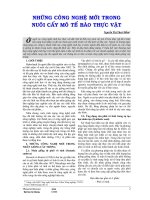 NHỮNG CÔNG NGHỆ MỚI TRONG NUÔI CẤY MÔ TẾ BÀO THỰC VẬT pdf