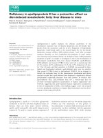 Báo cáo khoa học: Deﬁciency in apolipoprotein E has a protective effect on diet-induced nonalcoholic fatty liver disease in mice pot