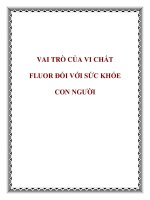 VAI TRÒ CỦA VI CHẤT FLUOR ĐỐI VỚI SỨC KHỎE CON NGƯỜI doc