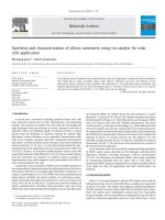 Synthesis and characterization of silicon nanowires using tin catalyst for solar cells application