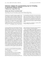 Báo cáo Y học: Substrates modulate the rate-determining step for CO binding in cytochrome P450cam (CYP101) A high-pressure stopped-ﬂow study pdf
