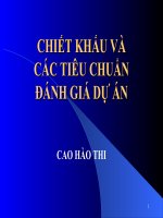 CHIẾT KHẤU VÀCÁC TIÊU CHUẨN ĐÁNH GIÁ DỰ ÁN pot
