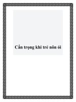 Cẩn trọng khi trẻ nôn ói pot